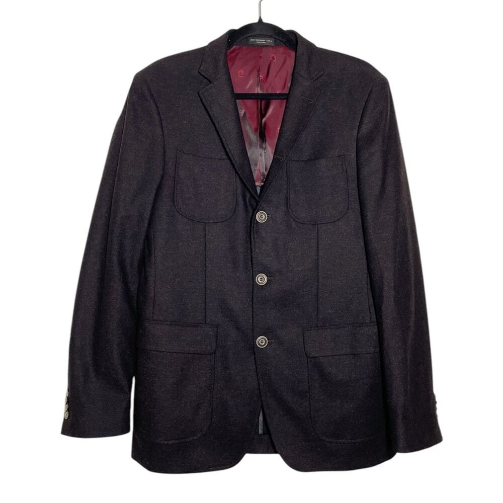John Varvatos Dark Brown Wool Cashmere Blend Blazer Jacket 38R